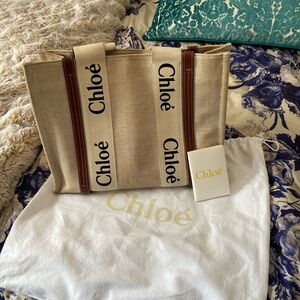 Chloé Beige Canvas Tote Bag